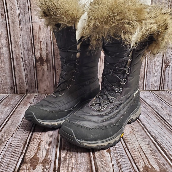 Eddie Bauer Shoes - Women's Eddie Bauer Snow Boots Black Waterproof Vibram Sole High Top Size 8